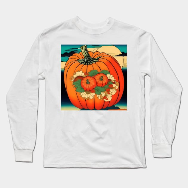 Pumpkin Study - Japanese Style AI - B Long Sleeve T-Shirt by Oldetimemercan